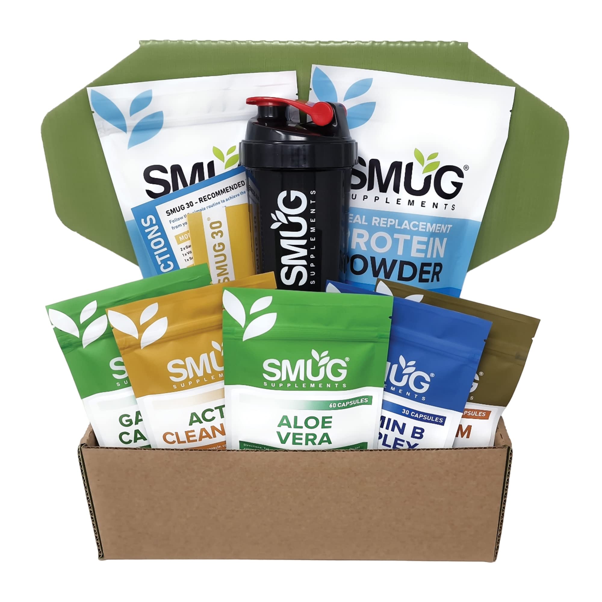 SMUG 30 Diet Plan – Complete 30-Day Kit with High Protein Protein Powder, Daily Supplements, Printed Routine and Shaker Included – Weight Management Support – Made in Britain (Vanilla)