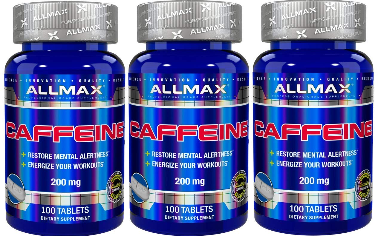 【3個セット】AllMax Nutrition カフェイン 200mg 100錠…