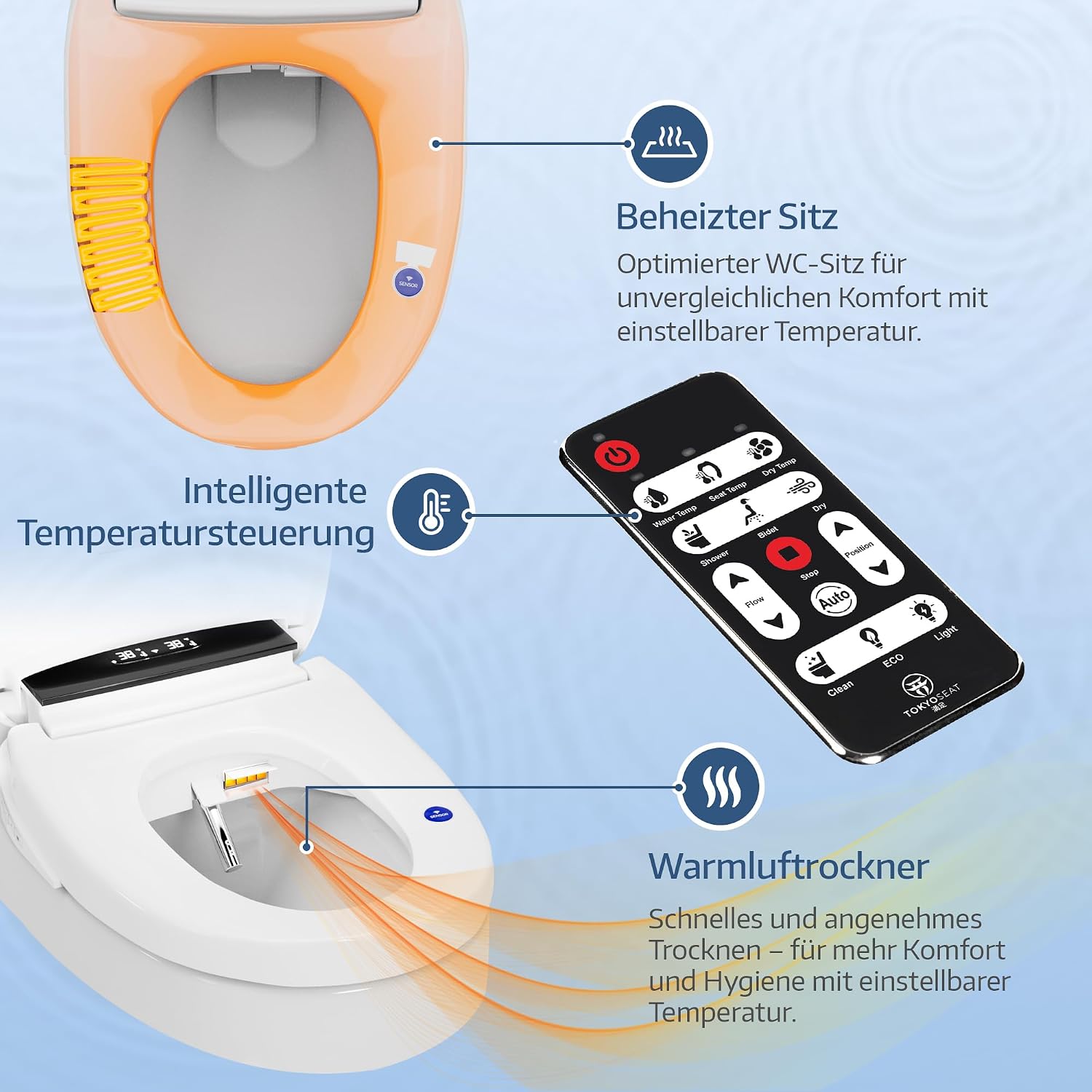Dusch WC Aufsatz mit Warmwasser 2