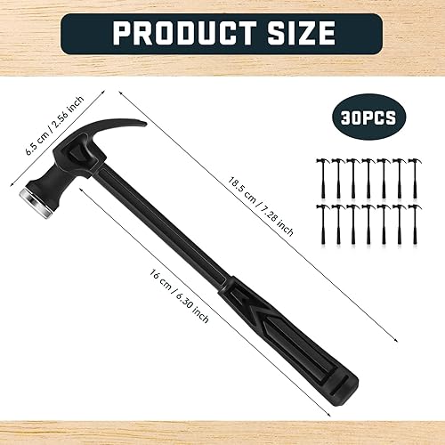 Miniatura 2 de WILLBOND 30 piezas de mini martillo de plástico de 7.3 pulgadas de seguridad para niños, adecuado para bricolaje, carpintería, decoración de