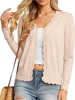 Women's Cardigans Knit Long Sleeve V Neck Button Down Lightweight Ladies...