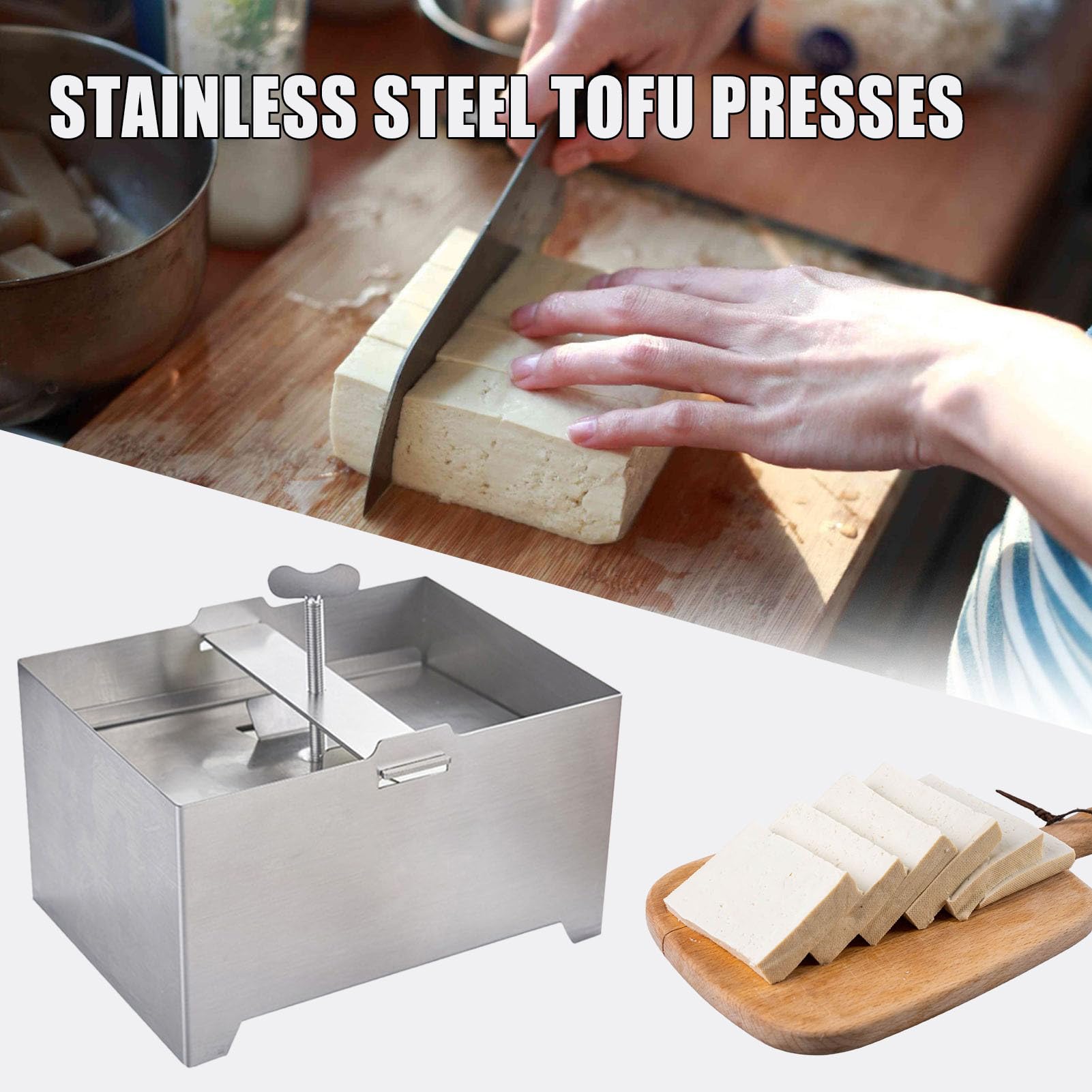 Générique Paneer Maker, 6.3x4.72x3.54 inches Extra Firm Dutch Mold, Stainless Steel Cottage Press Creator, Reusable Kitchen Utensil, Sturdy Paneer Press for Compressed Cheese