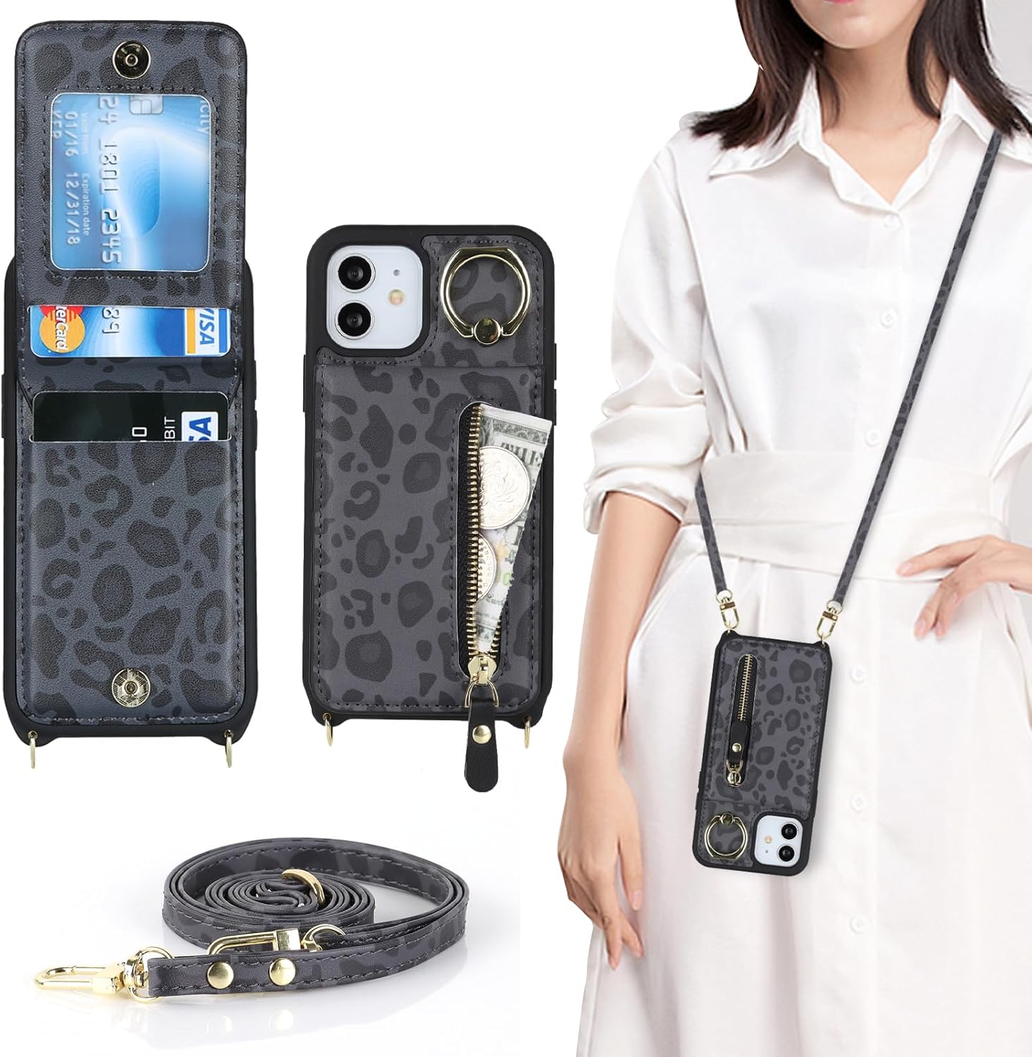 DEYHU iPhone 12 Mini Case with Card Holder for Women, iPhone 12 Mini Phone Case