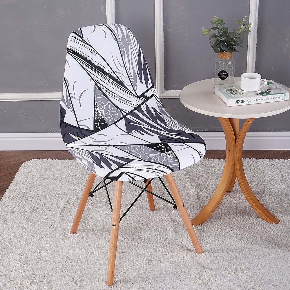 Coprisedie Scandinavo 4/6 Pezzi Coprisedie Sala da Pranzo Elasticizzato Fodere per Sala da Pranzo Cucina Coprisedia con Schienale Stampata