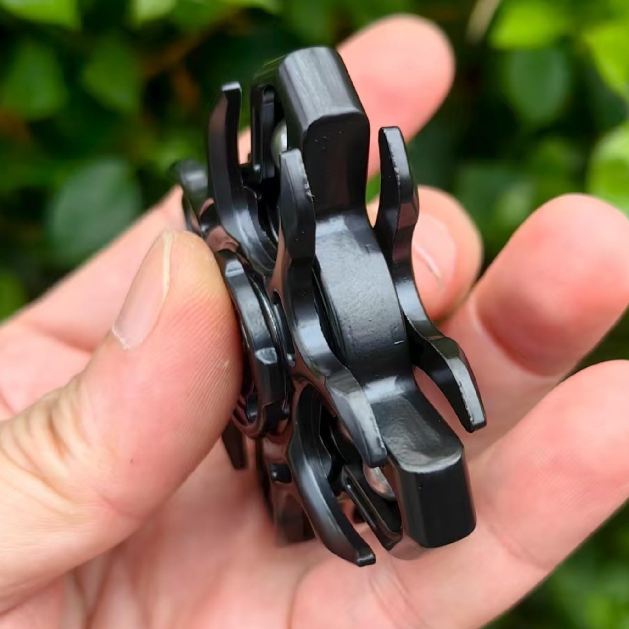 T-Conceal EDC Fidget Slider - Trottola di diapason, giocattolo antistress per adulti, favorisce la concentrazione e il rilassamento, lunga rotazione, giocattolo magnetico in metallo, nero