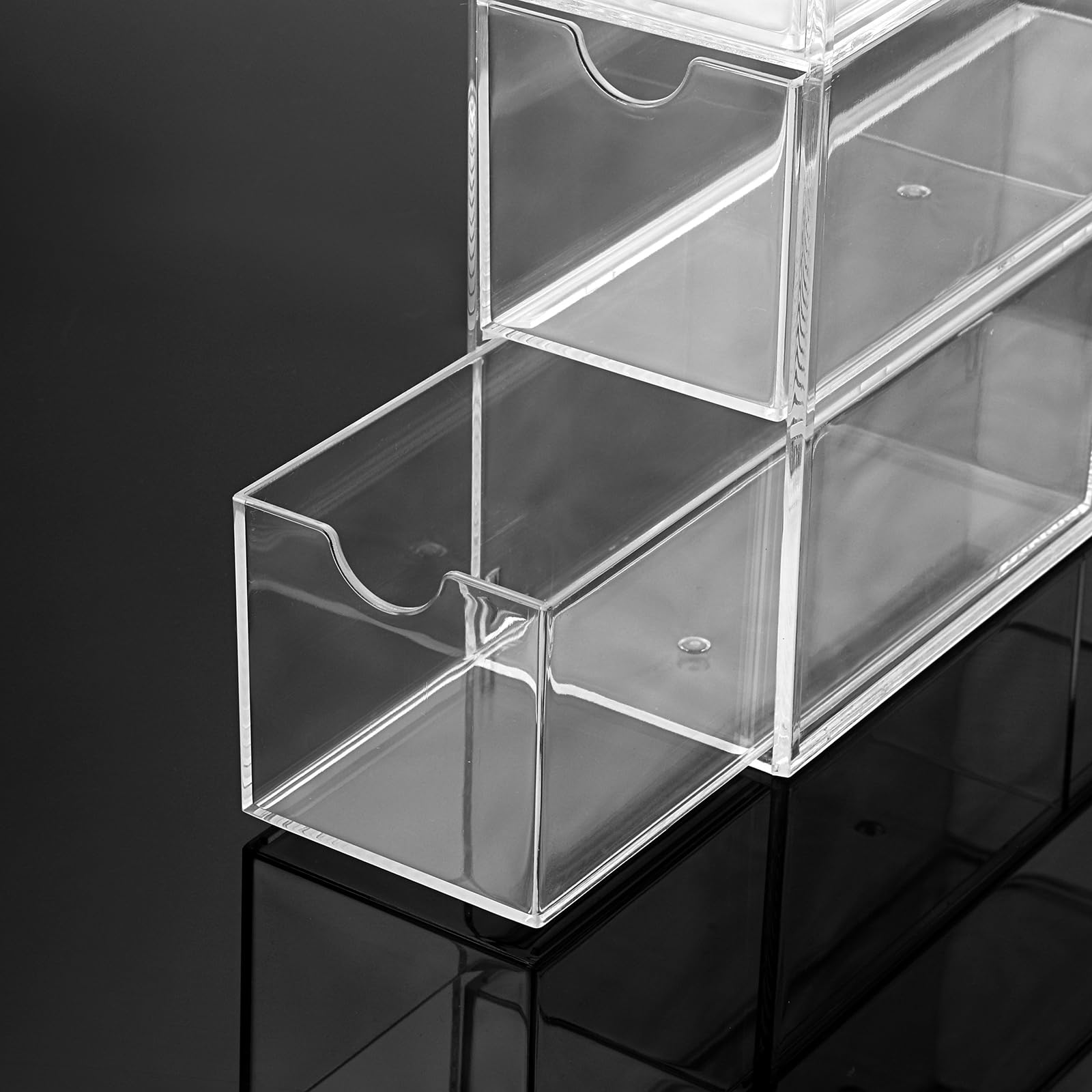 Porte-capsules De Café En Acrylique, 4 Compartiments, Boîte De Rangement Transparente Pour Dosettes De Café K