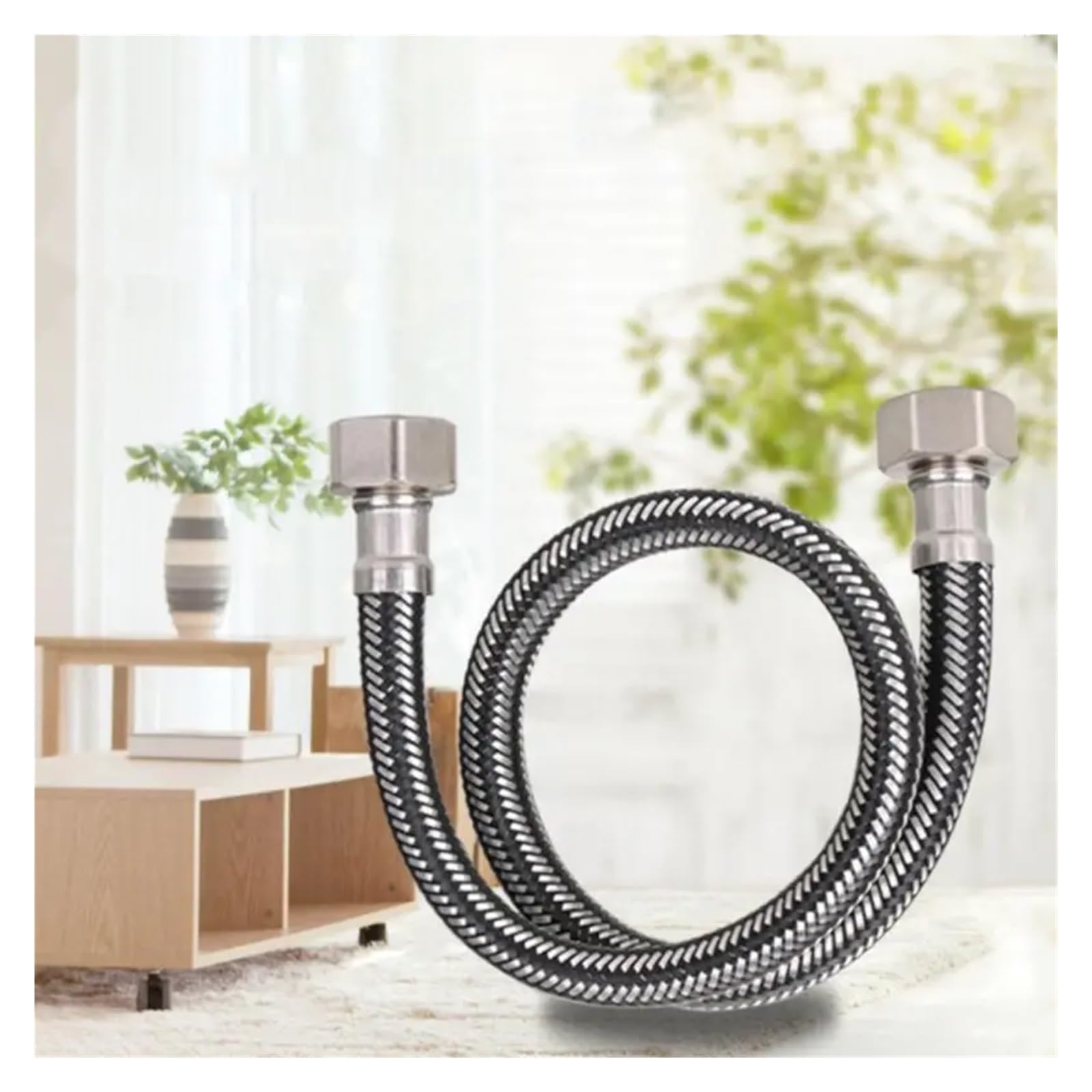 Manguera de ducha flexible de metal de 50 cm, manguera de baño de repuesto a prueba de fugas para inodoro y ducha, extensible y fácil de instalar