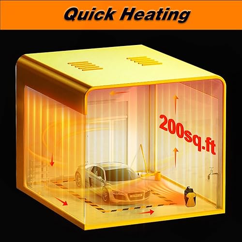 Miniatura 3 de Buyplus Calentador para exteriores, calentador de patio de 1500 W para garaje, calentadores eléctricos portátiles con protección contra