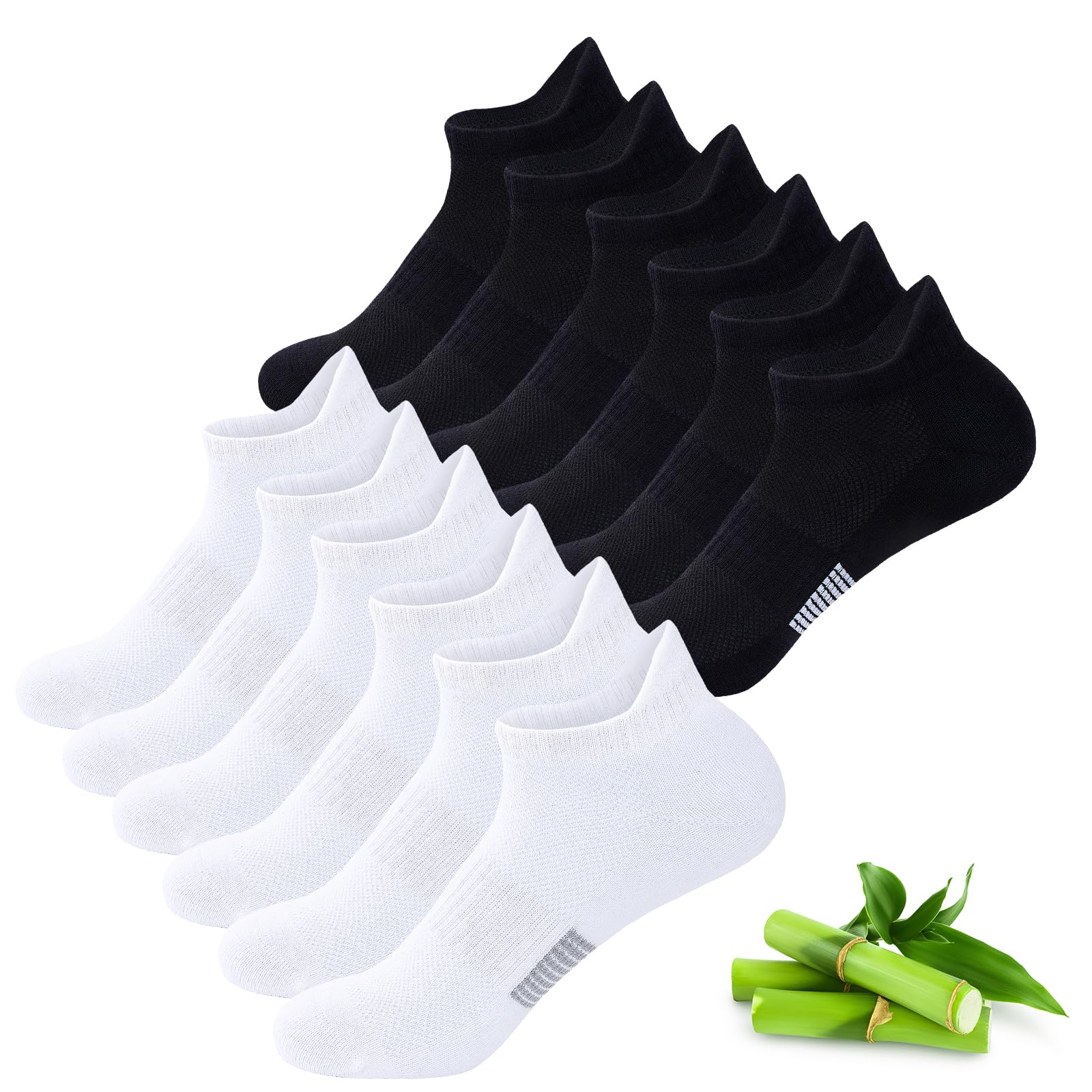 inaWarm Bambus Sneaker Socken Damen 39-42 35-38, 6 Paar Atmungsaktive Sportsocken, Kurze Laufsocken Damen Geschenk mit Geschenkbox