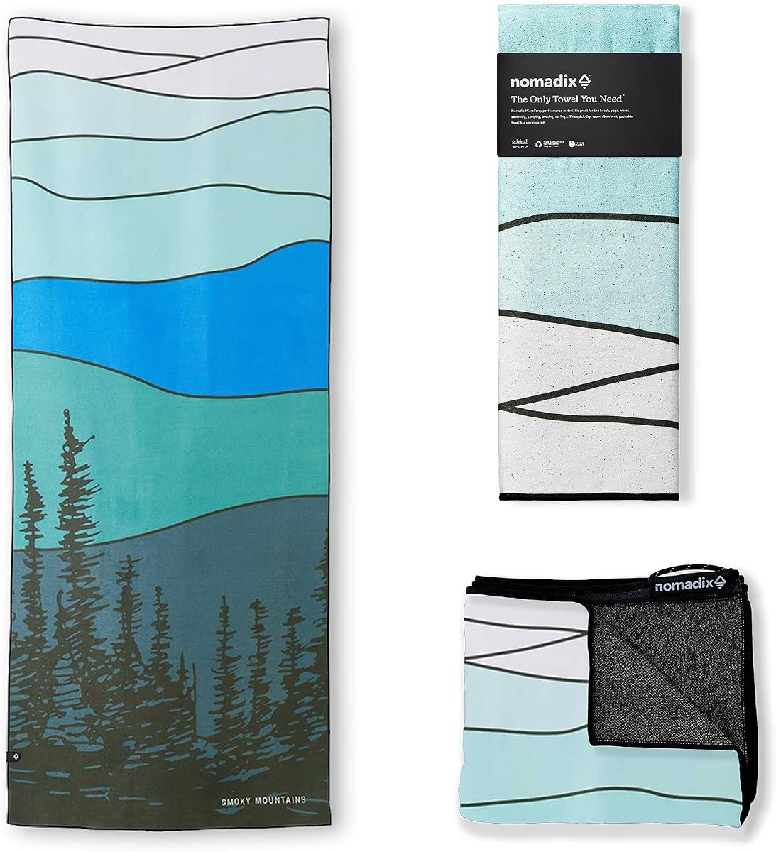 Toalla Original Nomadix - Parques Nacionales - Perfecta para Playa, Piscina, Viajes, Camping, Yoga - Fabricada con Materiales Reciclados - Súper Absorbente - Resistente a la Arena