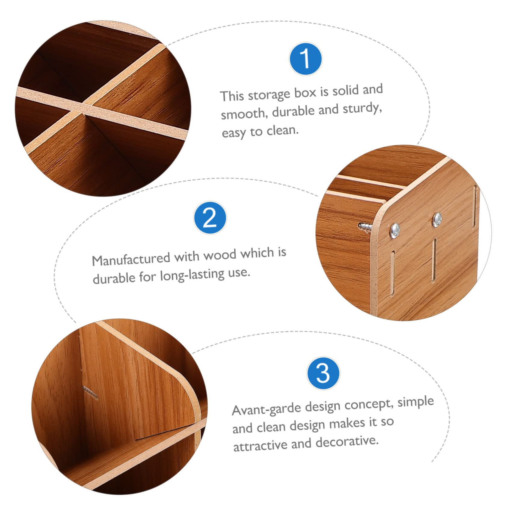 Organizzatore da Scrivania in Legno Robusto e Liscio, Portapenne e Porta Documenti Compatto per Ufficio e Organizzare Scrivania Design Semplice e Funzionale