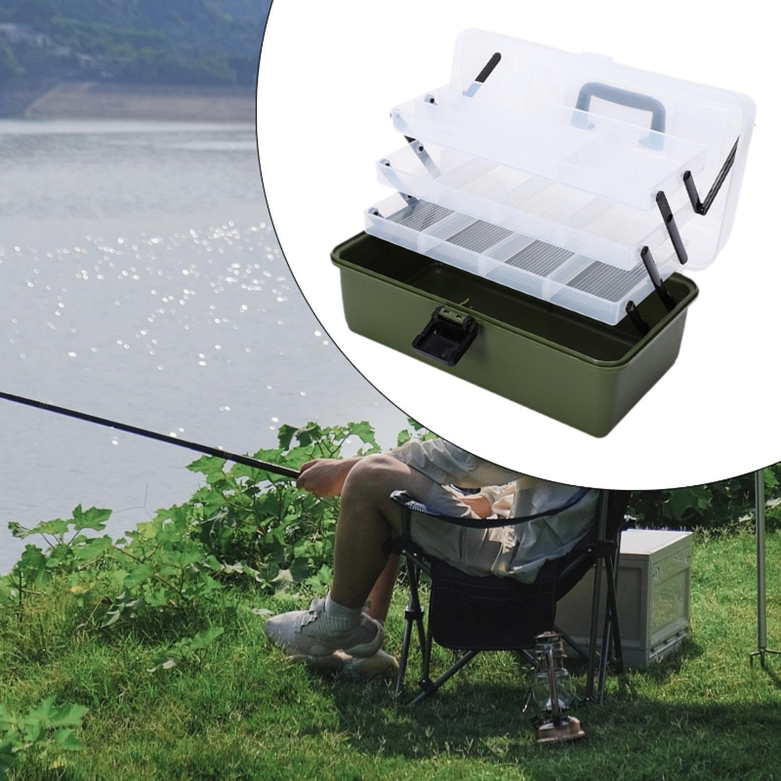 Caja de Aparejos de Pesca con Almacenamiento para Señuelos, Ideal para Pescadores Aficionados. Almacenamiento Ligero por
