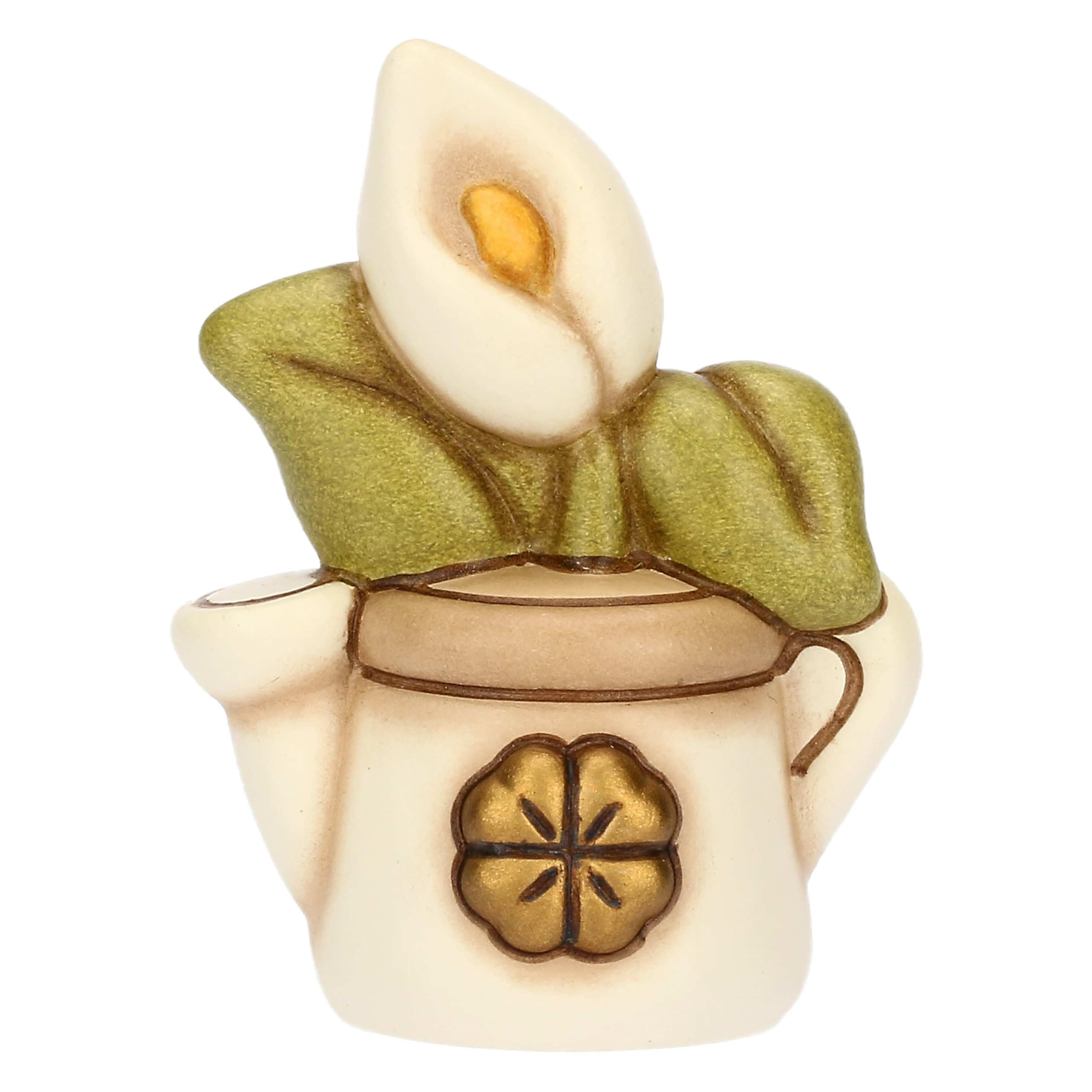 THUN - Mini Watering Can with Calla Lily - Ceramic - Favor Collection - 4.5 x 3.2 x 6 cm