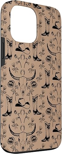 Miniatura 3 de iPhone 13 Pro Max Western Boho Skull, girasoles, chicas de campo, funda para botas vaqueras