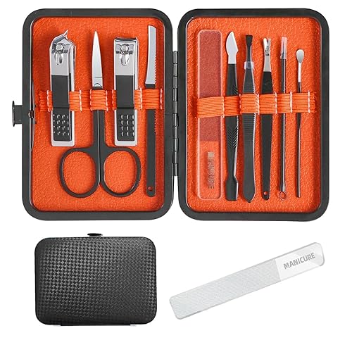 Kit de manicura 10 en 1 para hombre, kit de cuidado personal de uñas Andrea para hombre, kit de manicura para hombres y kit de cuidado de uñas,