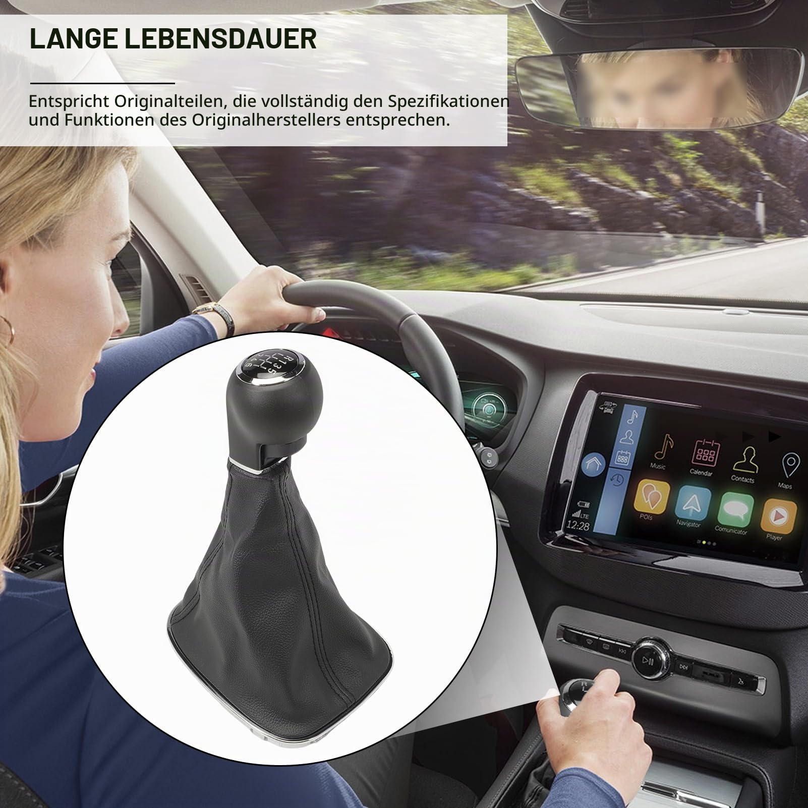 KASturbo 6 Gang Schaltknauf Kompatibel mit Opel Corsa D 2006-2014 Corsa E 2014-2019 009140093 Schwarz