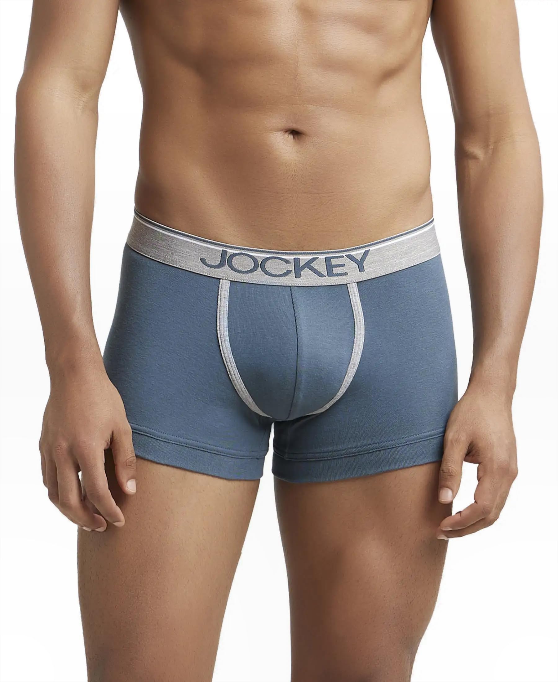 Jockey 8015 Men's Super Combed Cotton Rib Solid Trunk with Ultrasoft Waistband