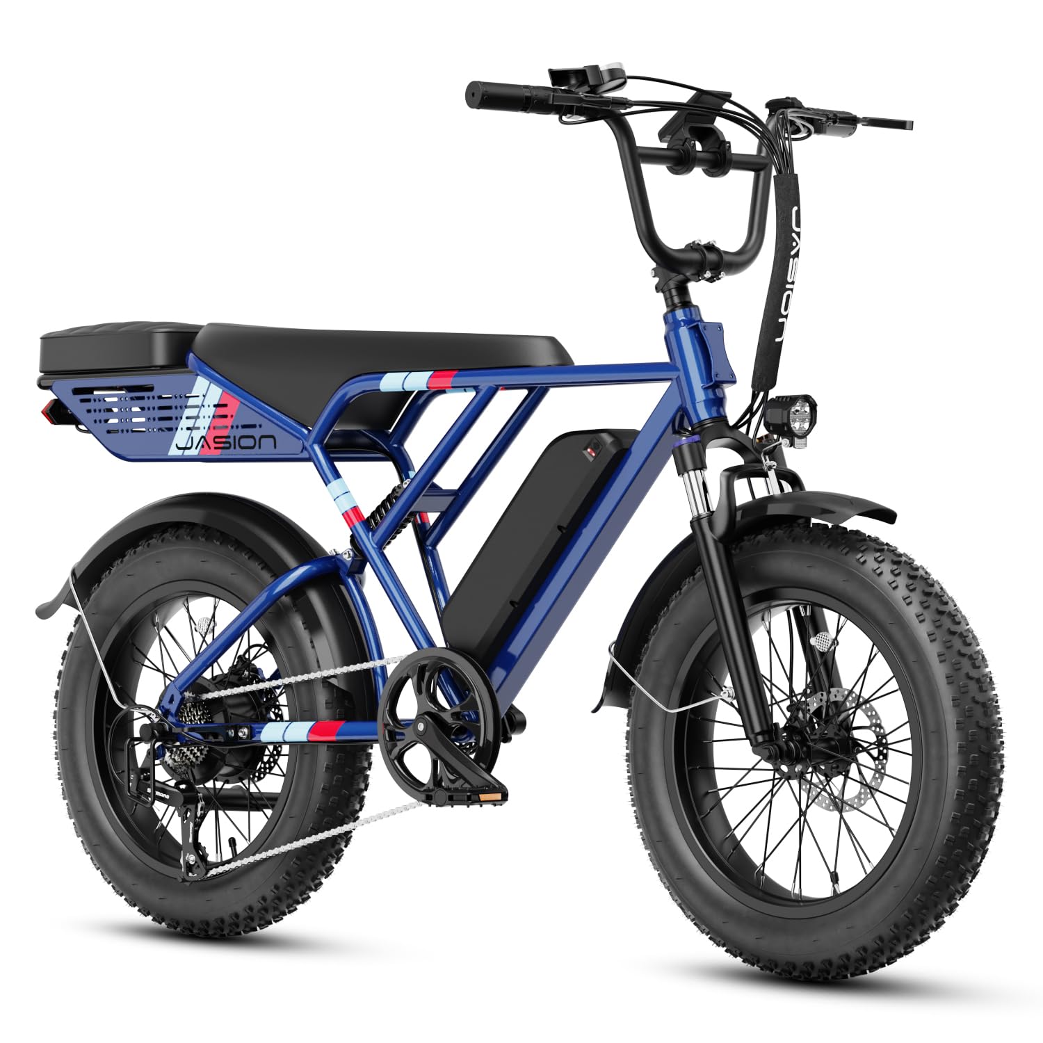 Jasion RetroVolt Electric Bike for Adults, 1500W/2000W Peak - 30/38MPH Electric Dirt Bike, 48V-52V, 13AH/20AH Battery, 65/90Miles Max Range Electric Motorcycle, 20'' X 4'' Fat Tire All-Terrain E-Bike