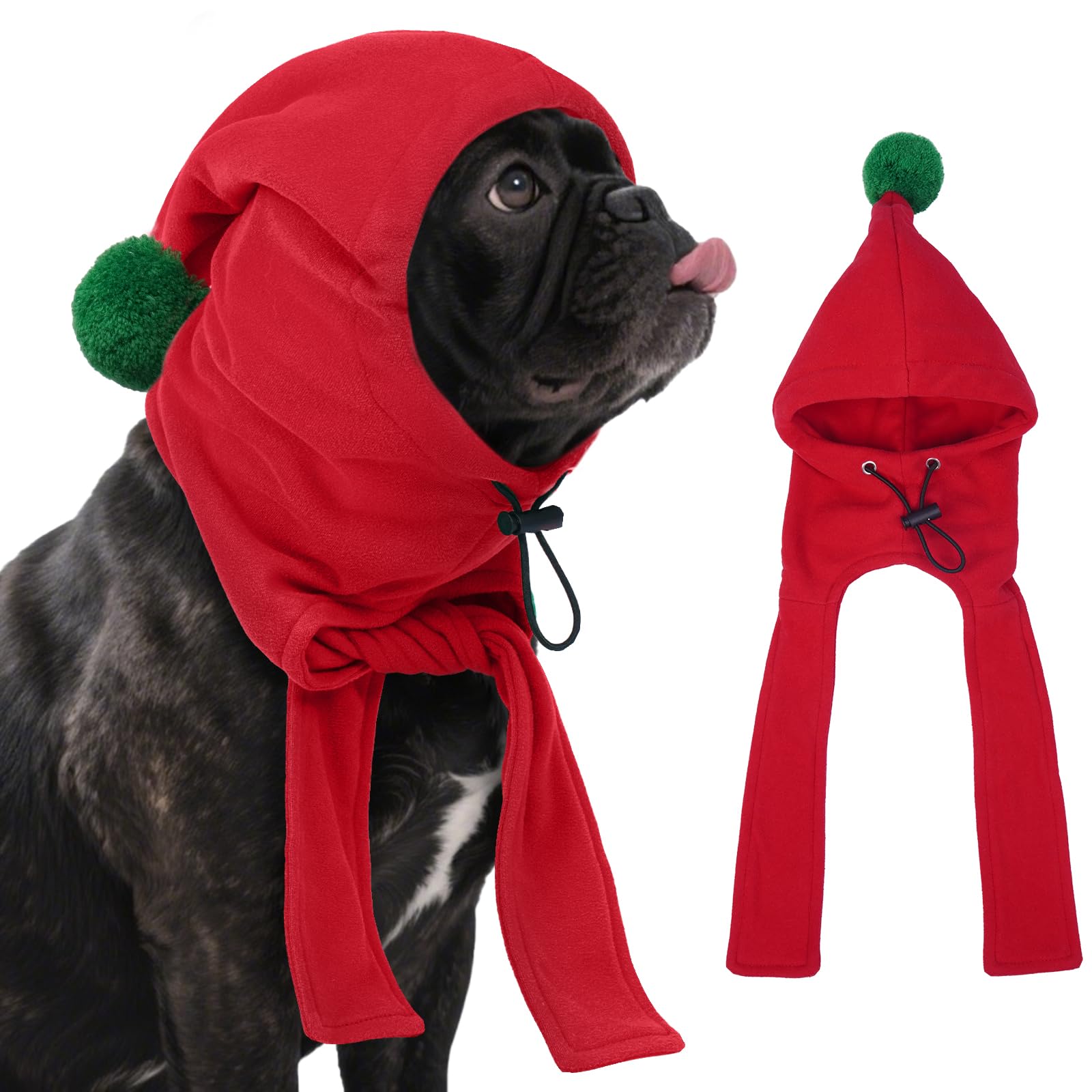 Capuche pour chien en polaire chaude idéale pour les balades de Noël et les sorties hivernales
