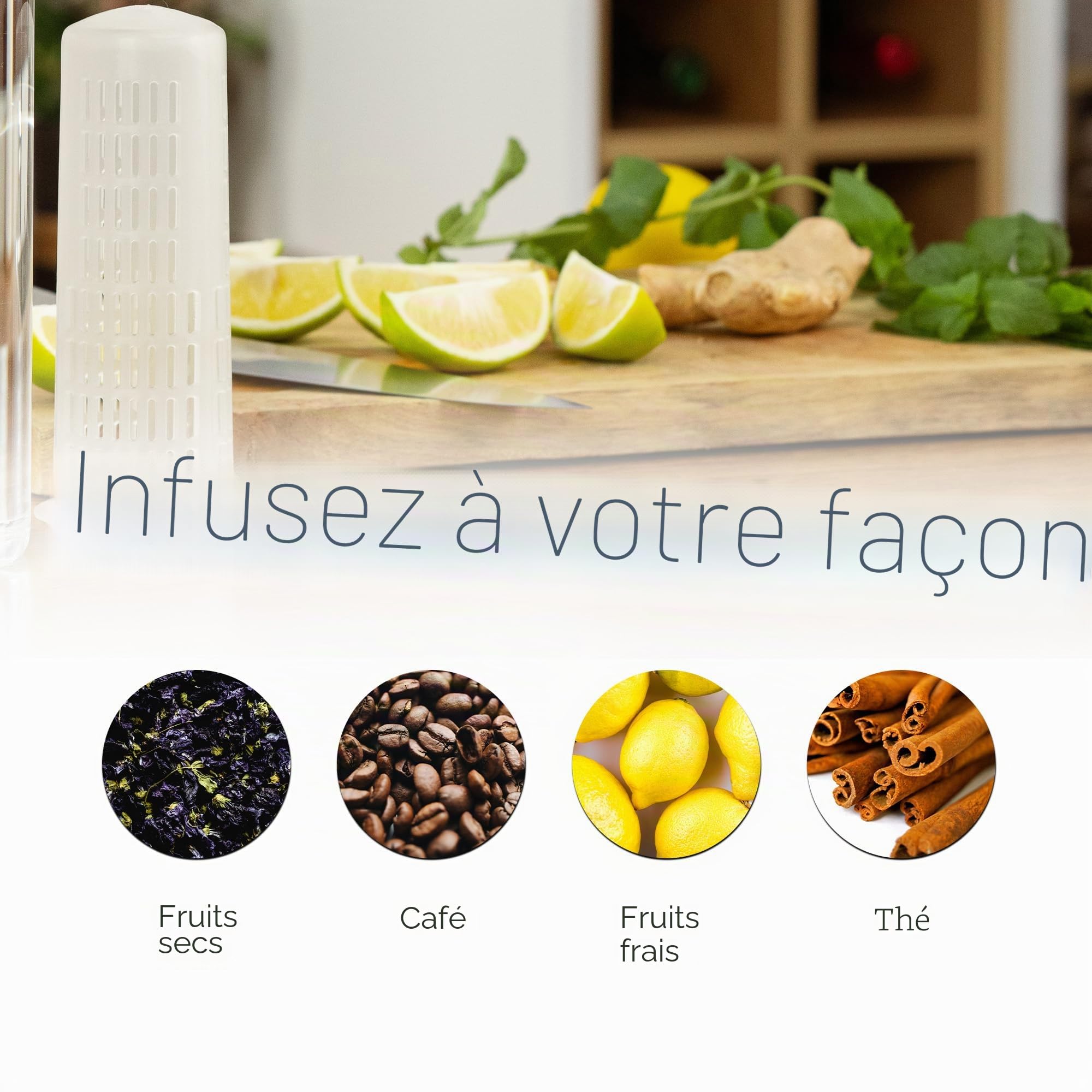 Cafetière Hydracy 1,5L Verre Borosilicate Acier Inox pour Café Thé Glacé Infusion Fruits