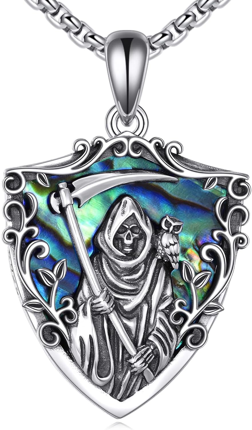 URONE Saint Jude/Santa Muerte/Pharaoh/Saint Christopher/Baphomet Necklace 925 Sterling Silver Religious Protect Necklace Baphomet Jewelry Gifts for Women Men
