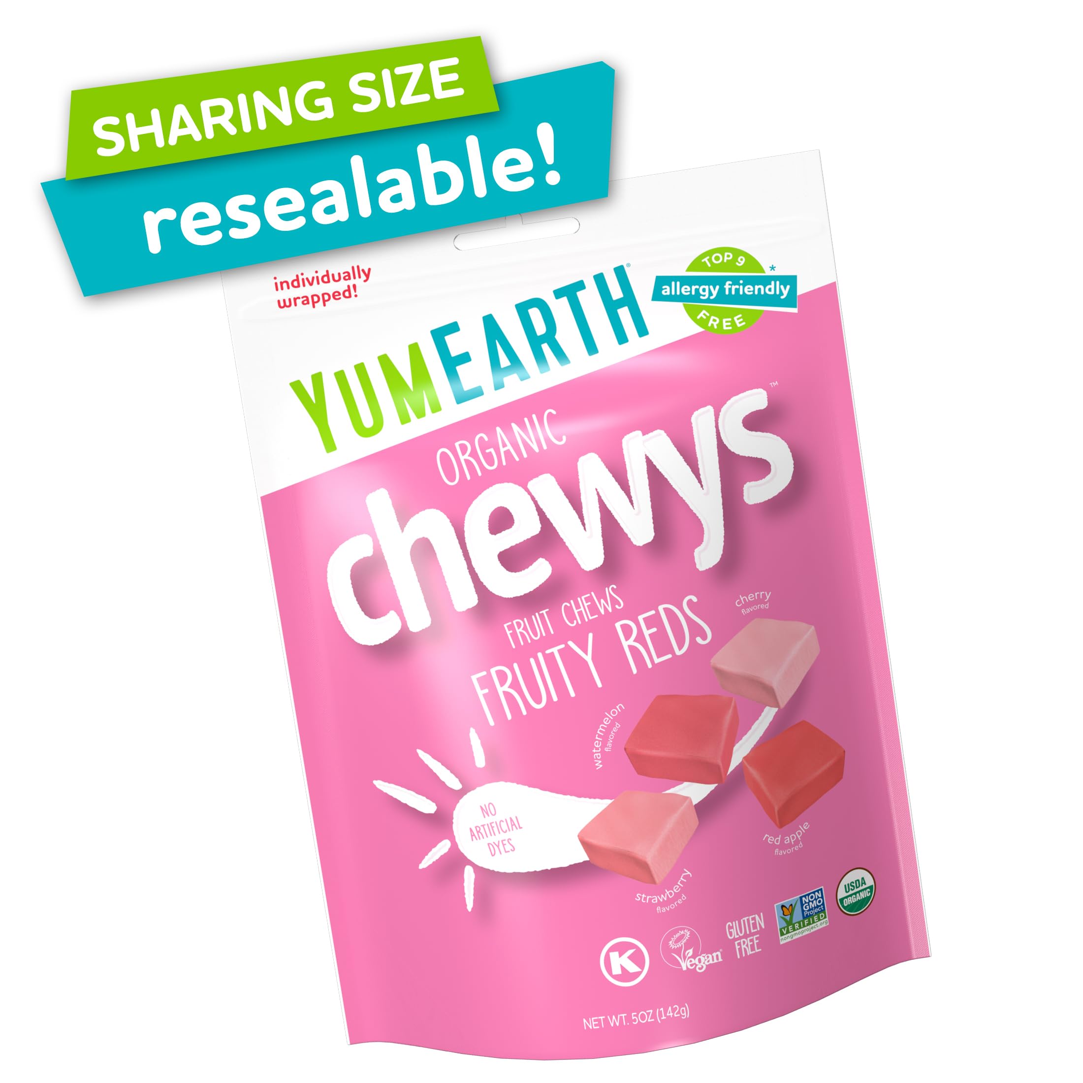 Amazon.com : YumEarth Organic Chewys Fruity Reds, 5oz Non GMO