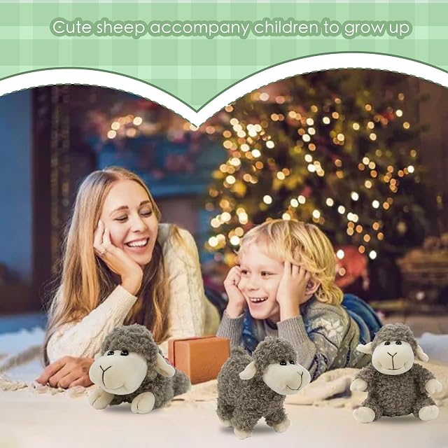 Foto 4 de 7 de lilizzhoumax Peluche de Oveja 13cm/5” Sentarse Oveja Lindas muñecas de Relleno de roedores Oveja Peluche…