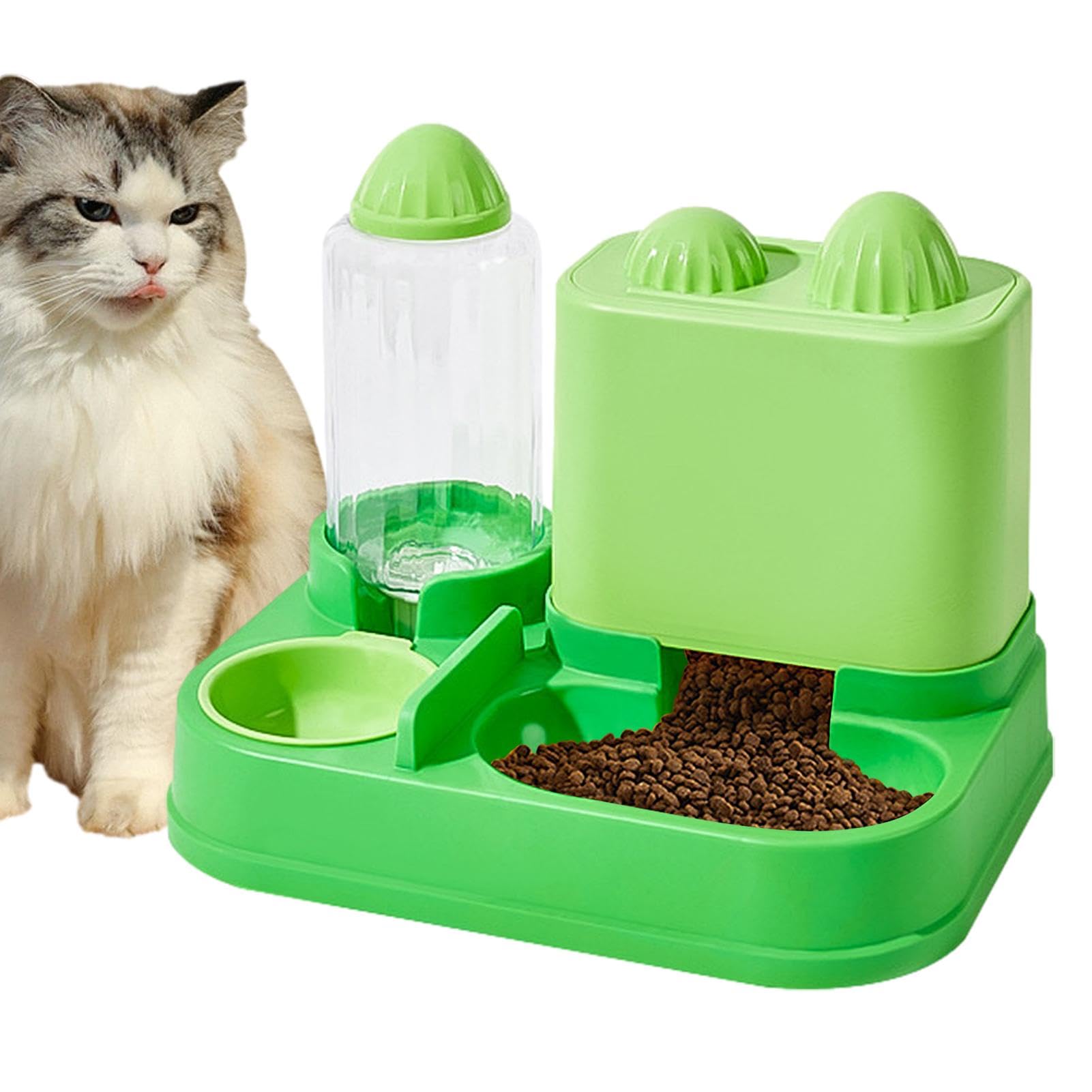 Ciotole per gatti – 2 in 1 per /cactus cane gatto ciotole abbeveratoio automatico | fontana per animali domestici con ciotola per cibo per cani cuccioli e gattini | Set di ciotole per acqua e cibo per animali domestici d