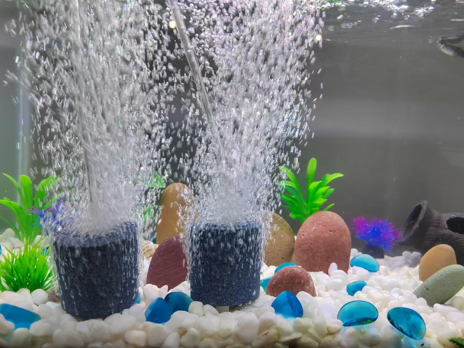 AQUANEAT 2 Stück Ausströmerstein, großer Luftstein-Zylinder, Luftsprudler, Luftpumpen-Zubehör für Hydrokultur-Anbausystem, Teichzirkulation, Aquarium
