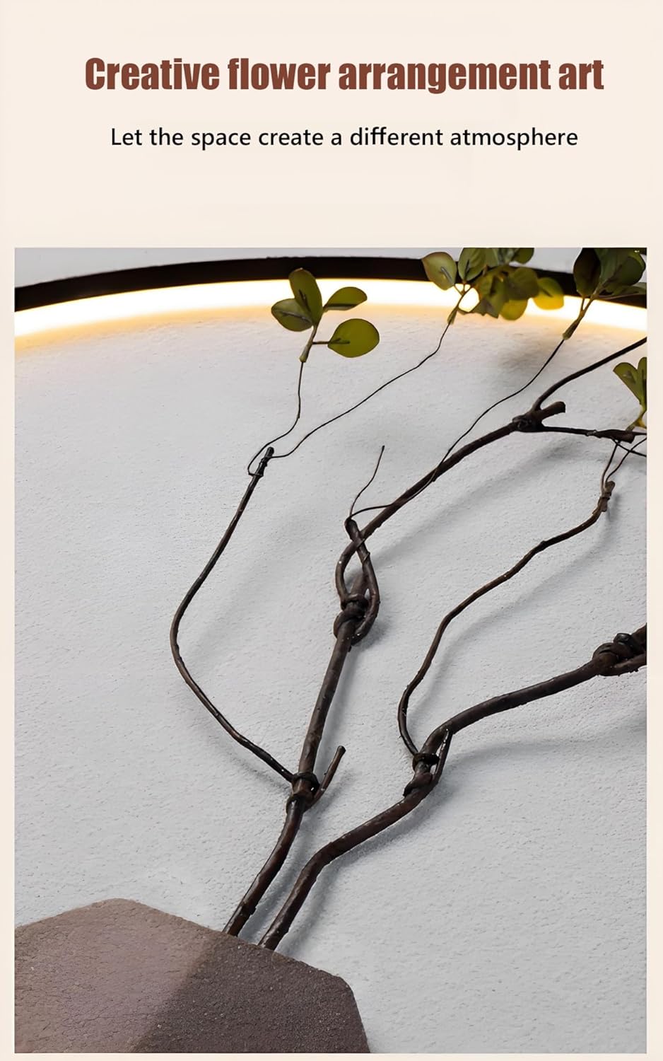 Generic LED Sandstone Green Plant Decoration Painting, Living Room Corridor Mural, 3D Wall Art Decoration, Art Sculpture Suitable for Living Room and Bedroom(A,23.6 * 41.3in)