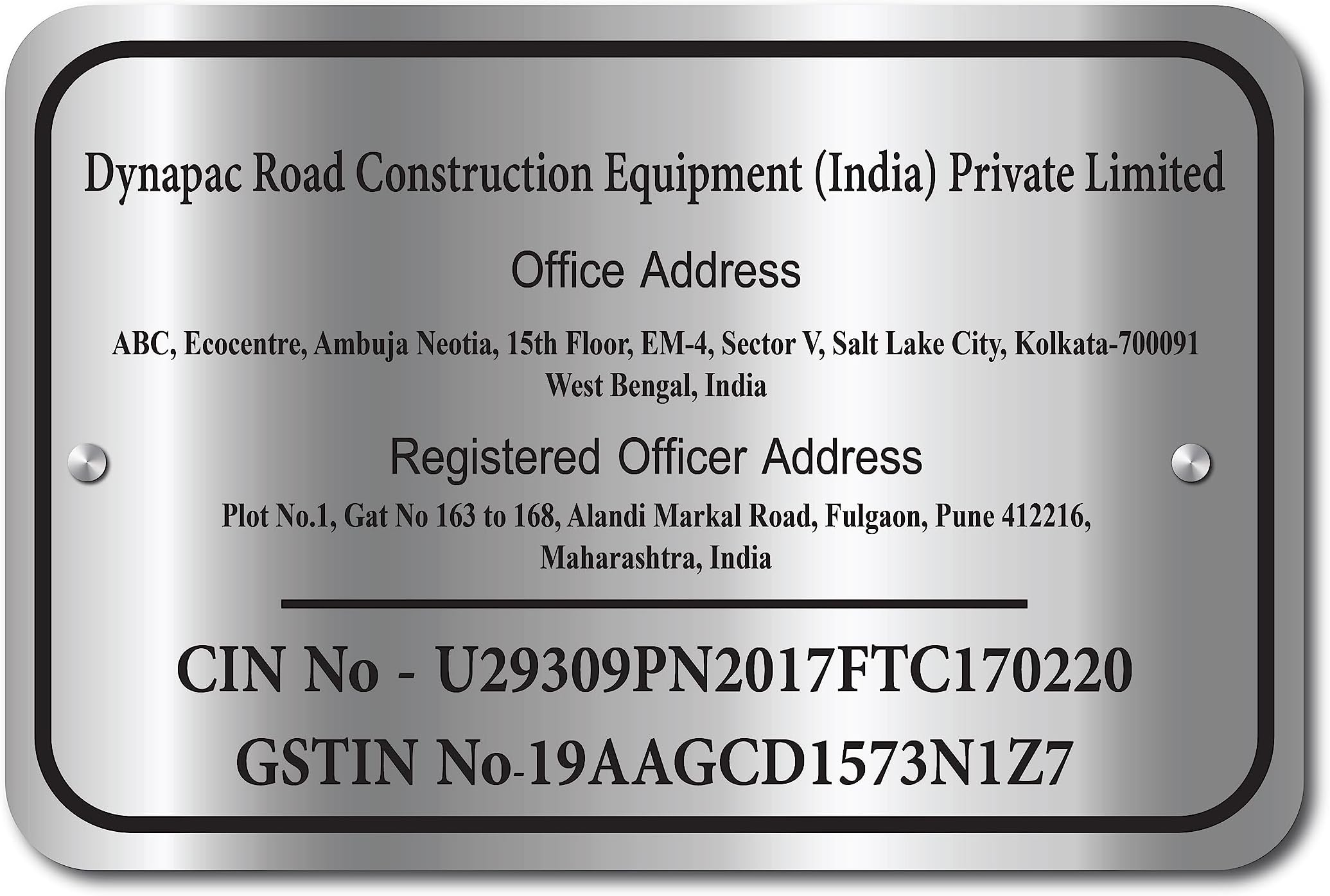 STUDPEEK GST Number Board GST Name Board GST Name Plate