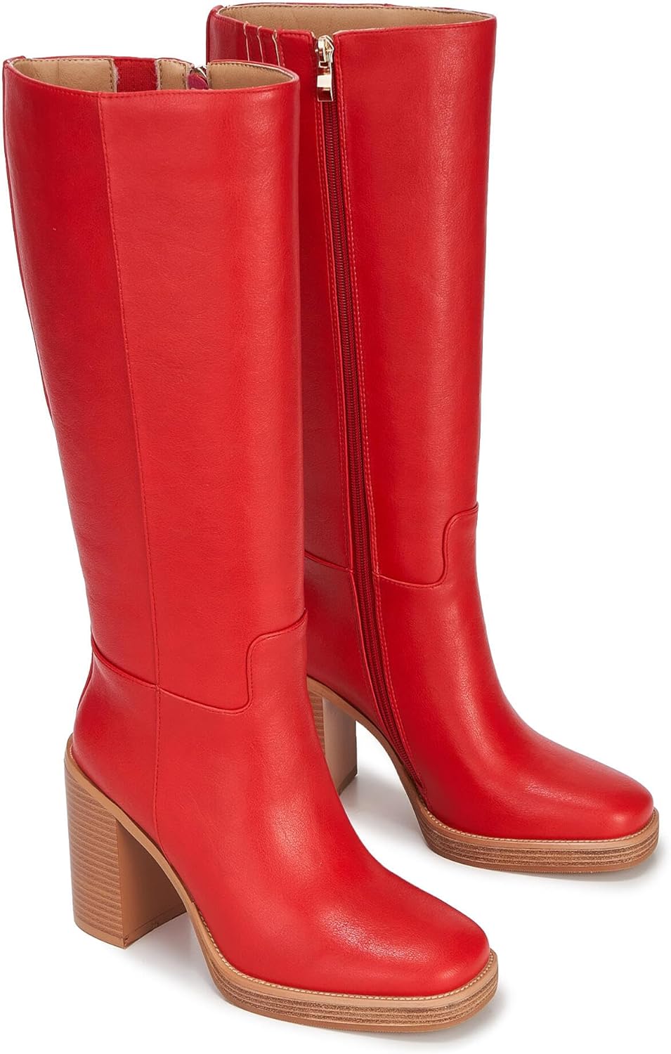 Women’s Platform Knee High Boots – Tall Fashion Boots with Square Toe, 3.5" Chunky Heel & Side Zipper, Comfortable Fall Winter Dress Boots for Casual, Work & Night Out - Image 5