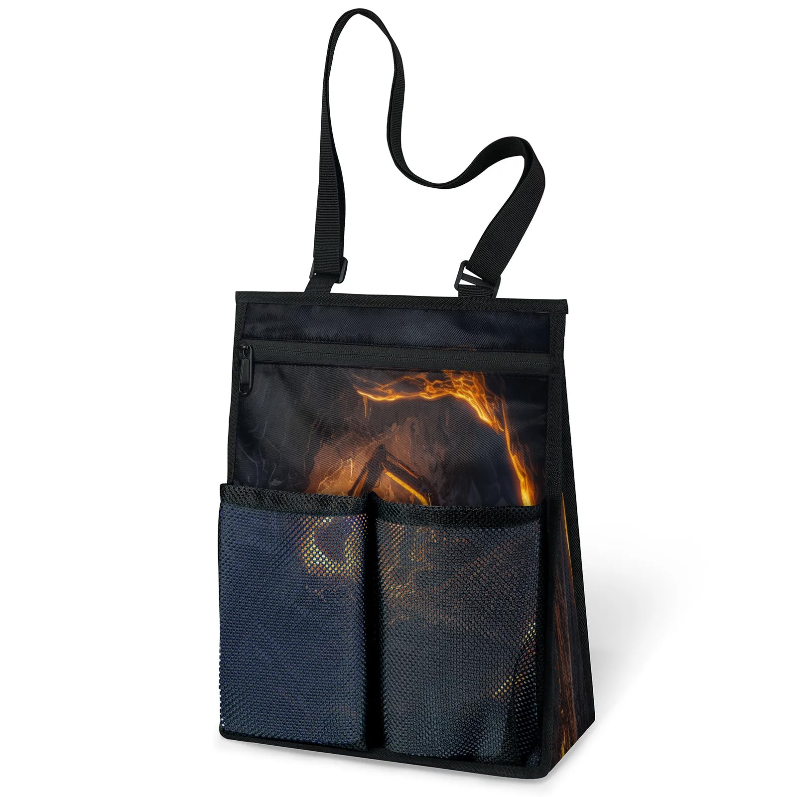 Ourtheme Excavator Pattern Portable Shower Bag for Travel Gym Camp Beach Tote Shower Caddy Bags Hanging Toiletry Organizer