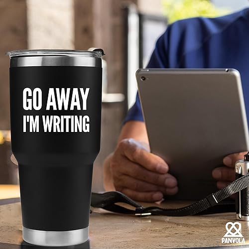 Miniatura 5 de Panvola Go Away, I'm Writing - Vaso aislado al vacío para escritor, regalo sarcástico, divertido, autor, novelista, novelista, poeta, guionista,