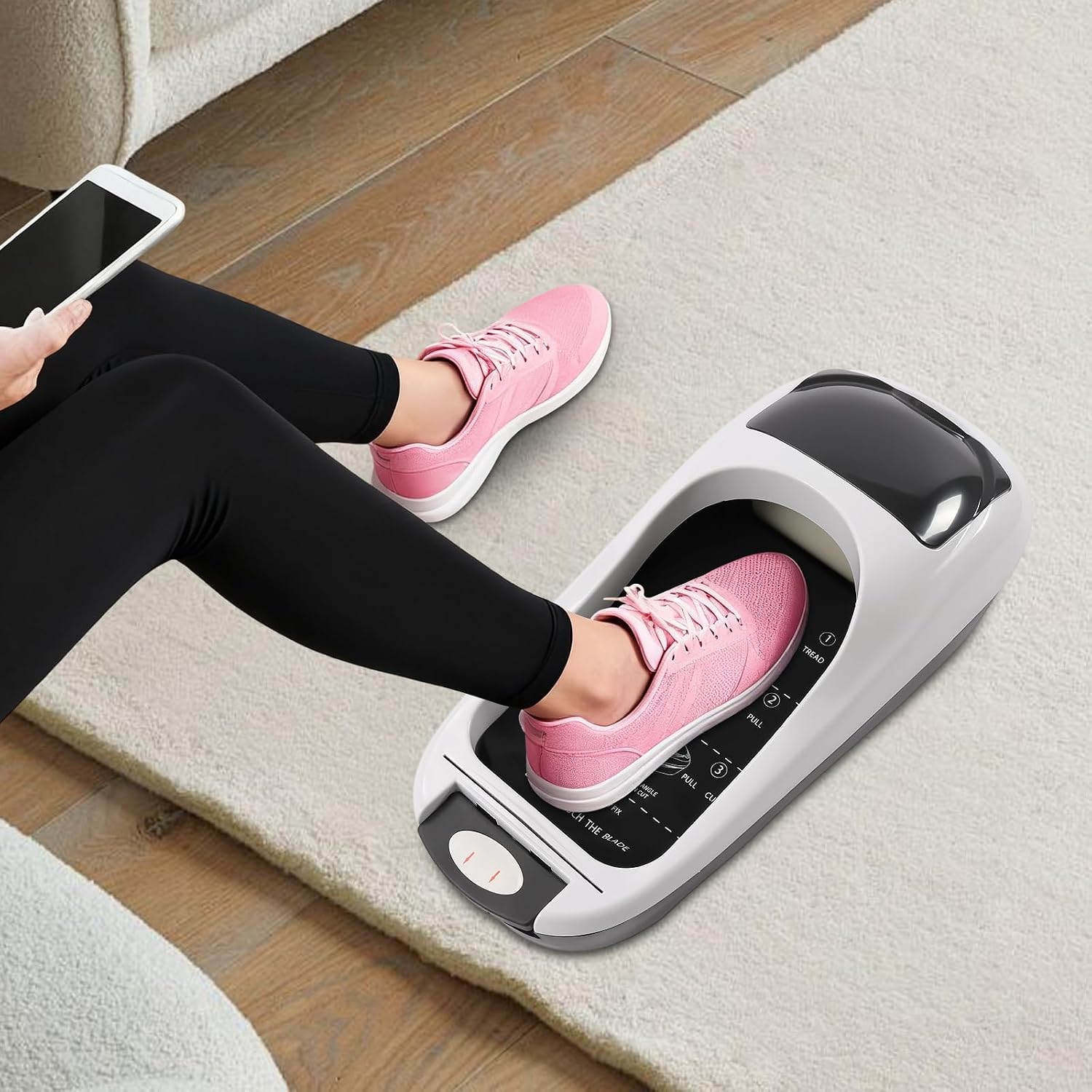 Automatic Shoe Cover Dispenser, Portable Shoes Boot Cover Dispenser Disposable Overshoes Dispenser Machine with Shoe Films for Home, Lab, Office, Exhibition