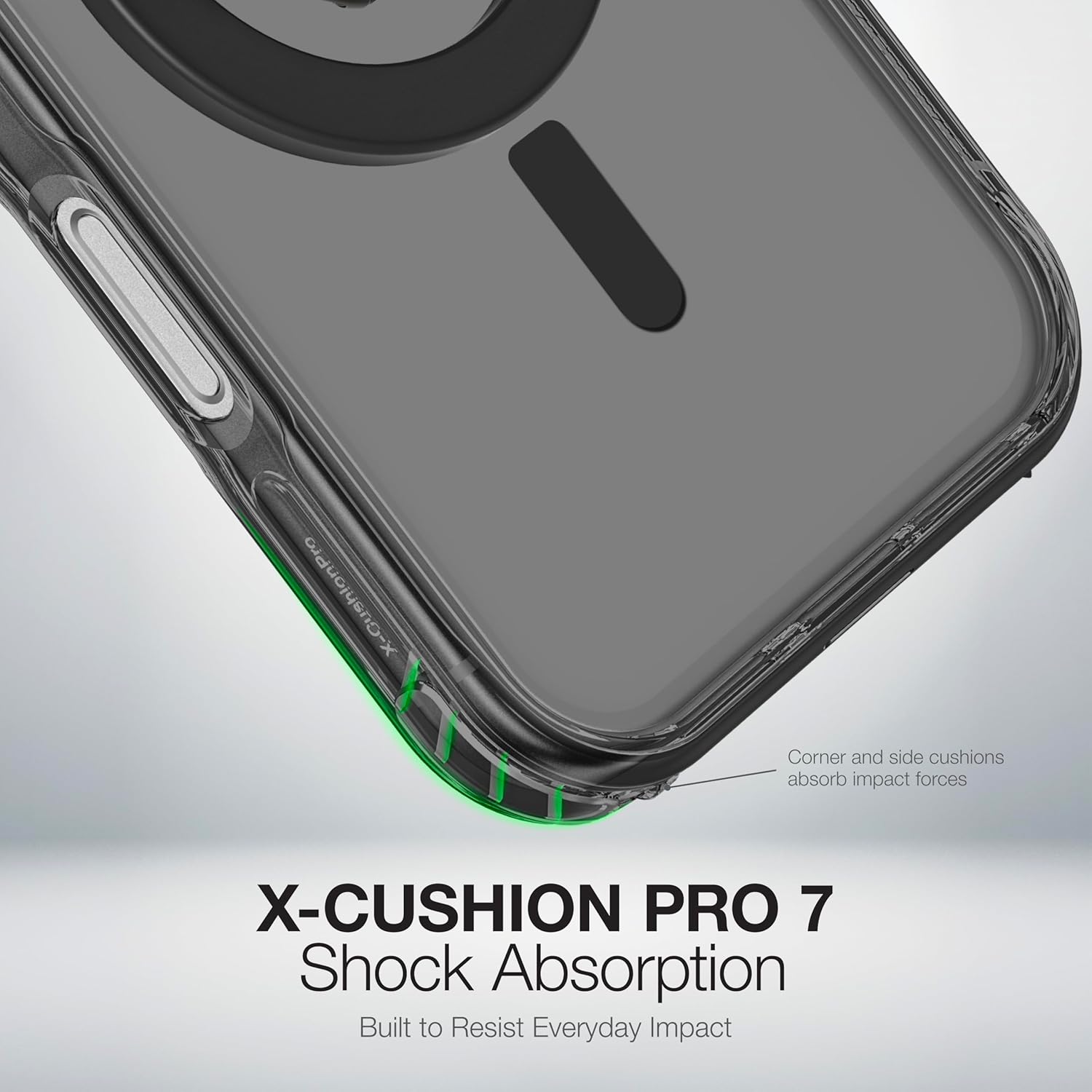 AMAZINGthing for iPhone 17 Pro [Titan Pro Case Grip Ring Set]. Designed for MagSafe Accessories, 12FT Drop Proof, Magnetic Phone Cover, Anti Yellowing, Transparent, Black