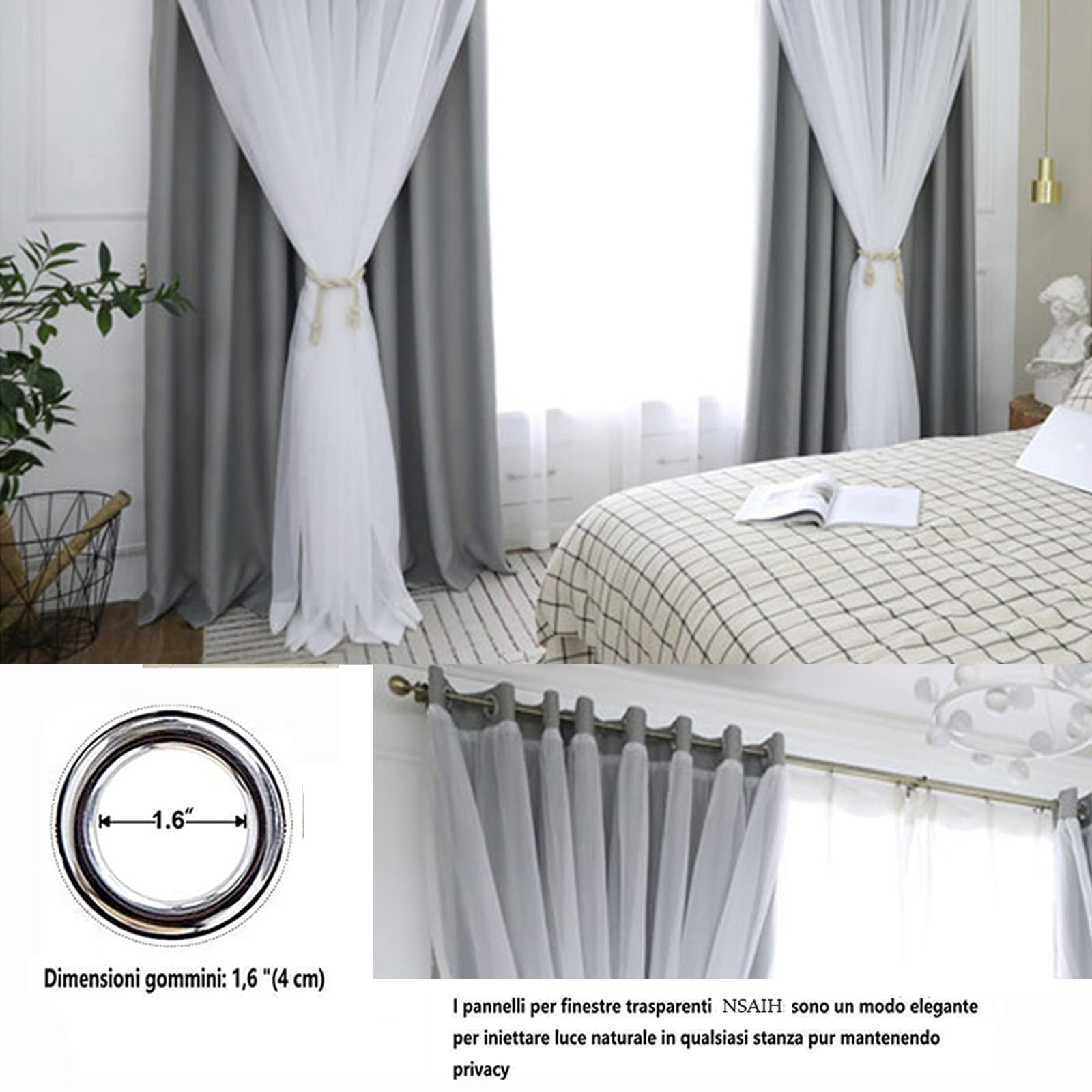 Stof - Tenda oscurante - Notte con occhielli per soggiorno o camera da letto - D