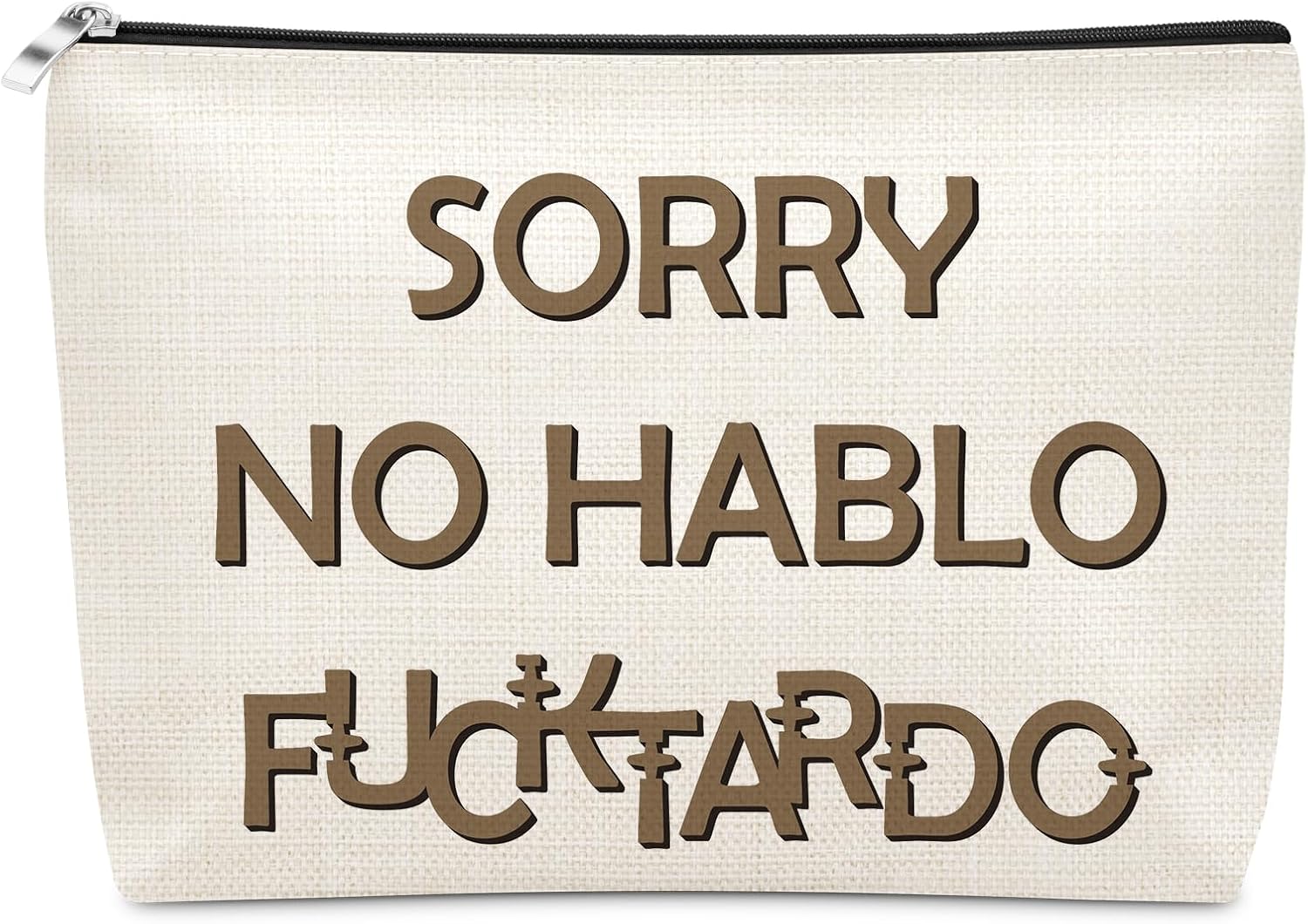 Sazuwu Funny Travel Makeup Bag Sarcastic Toiletry Bag for Women Girls