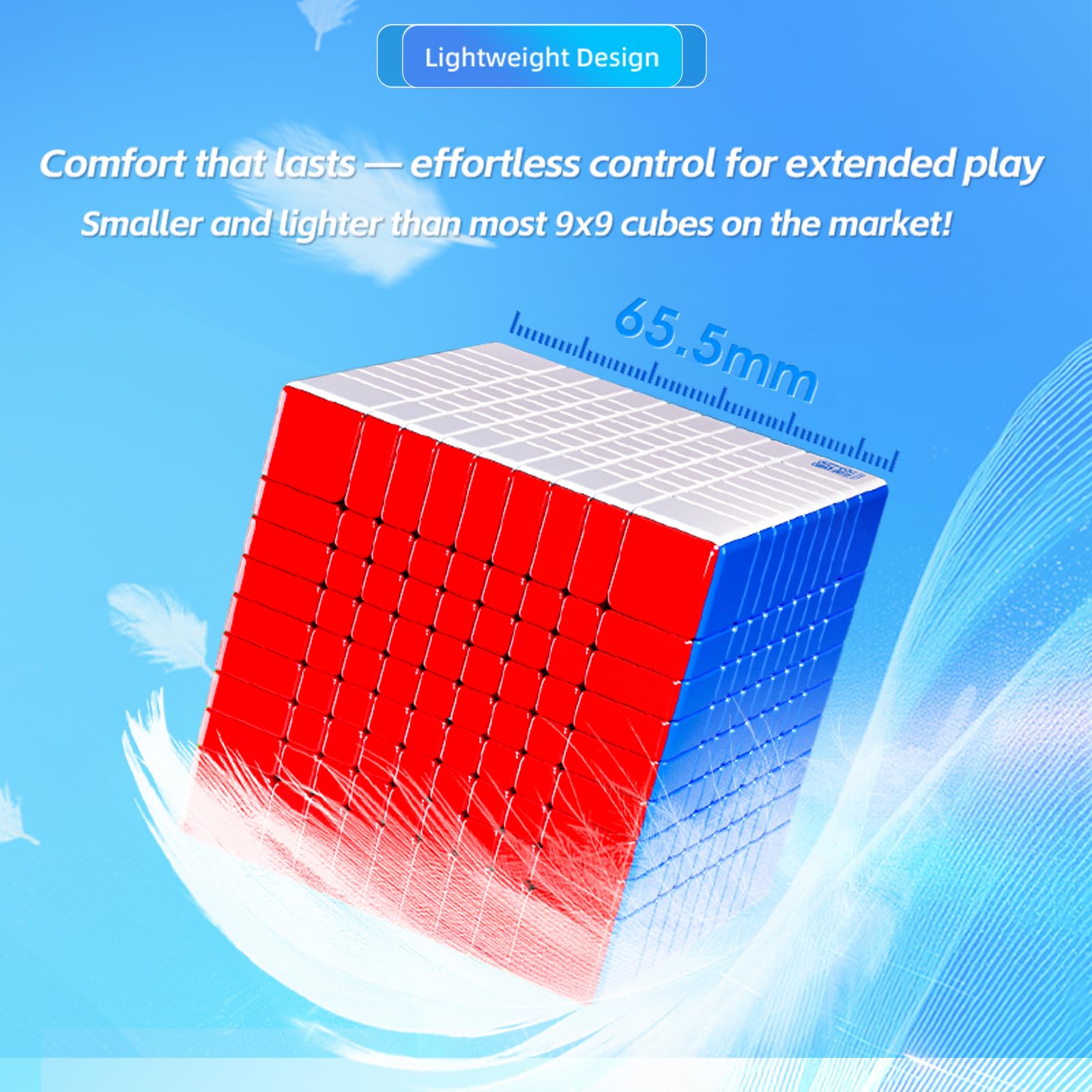 Moyu Meilong 9 x 9 m v3 Speed Cube Stickless 8x8x8 si muove rapidamente e senza intoppi (versione magnetica)