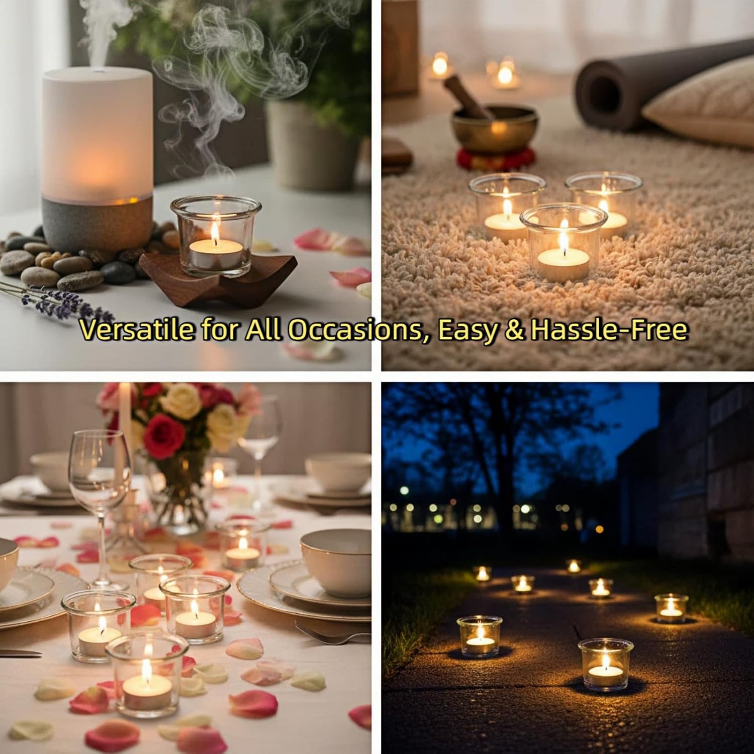 Transparent Thick Glass Lip Voting Candle Holder Tea Lamp Voting Cup, Used for Proposal, Spa, Aromatherapy, Meditation, Vacation, and Home Decoration with 6 Counts