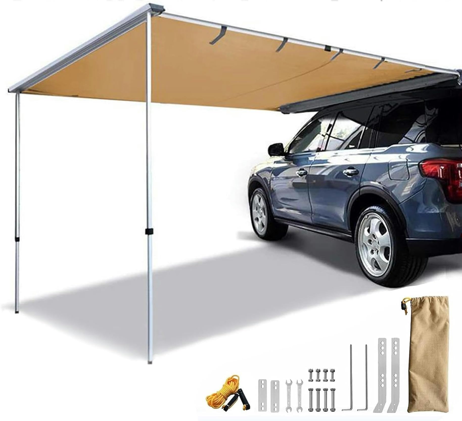 Auvent latéral de voiture extractible pour créer de l'ombre en camping