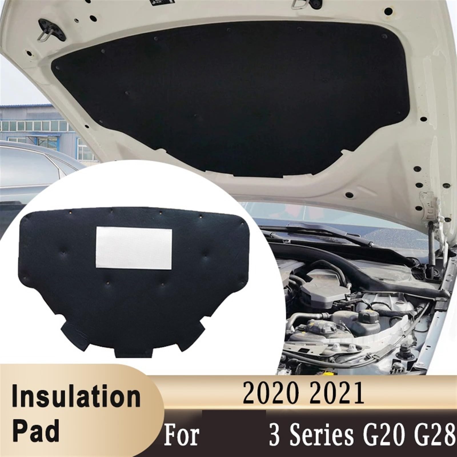 Tapis Isolation Thermique & Insonorisant Capot BMW Série 3 G20 G28 325li 2020-2021 – Noir, Protection Moteur Haut De Gamme