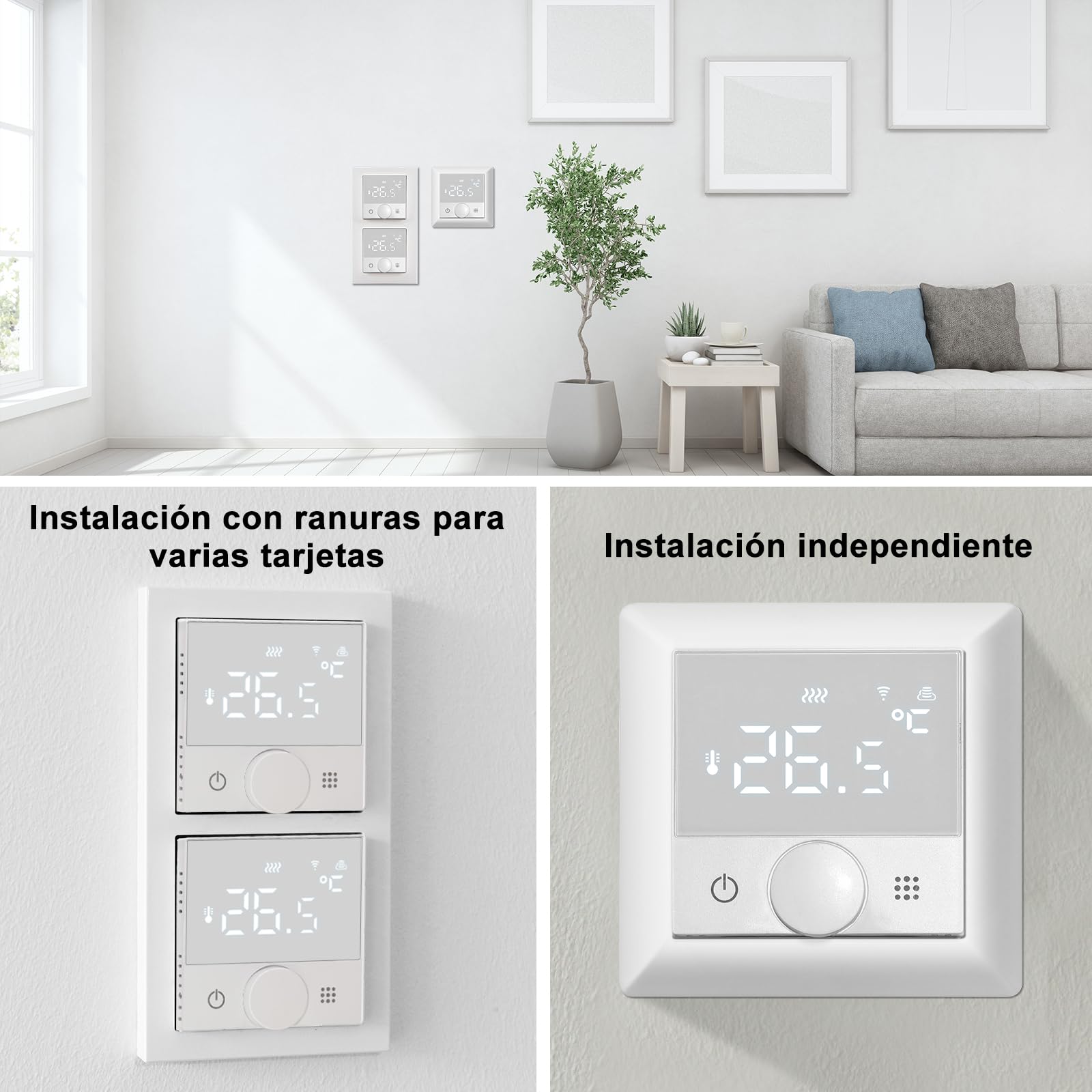 KETOTEK Termostato Calefacción Inteligente para Caldera de Agua y Gas, Termostato Programmabile 3A Compatible con Alexa Control de Voz, Smart Life/Tuya Control Remoto