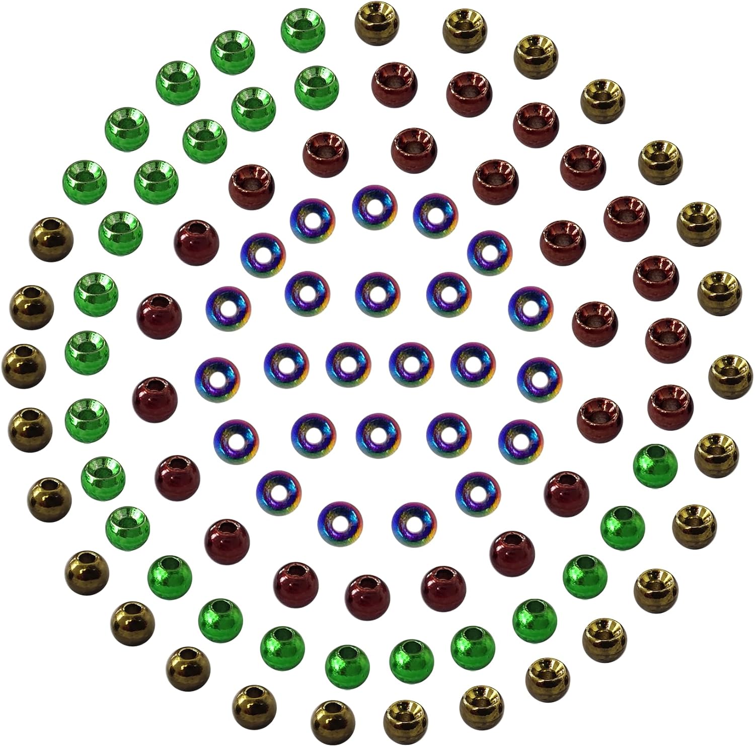EUPHENG Fly Tying Beads 25 PC Tungsten Fly Tying Beads Head for Nymph Fishing Materials 12 Colors / 5 Sizes