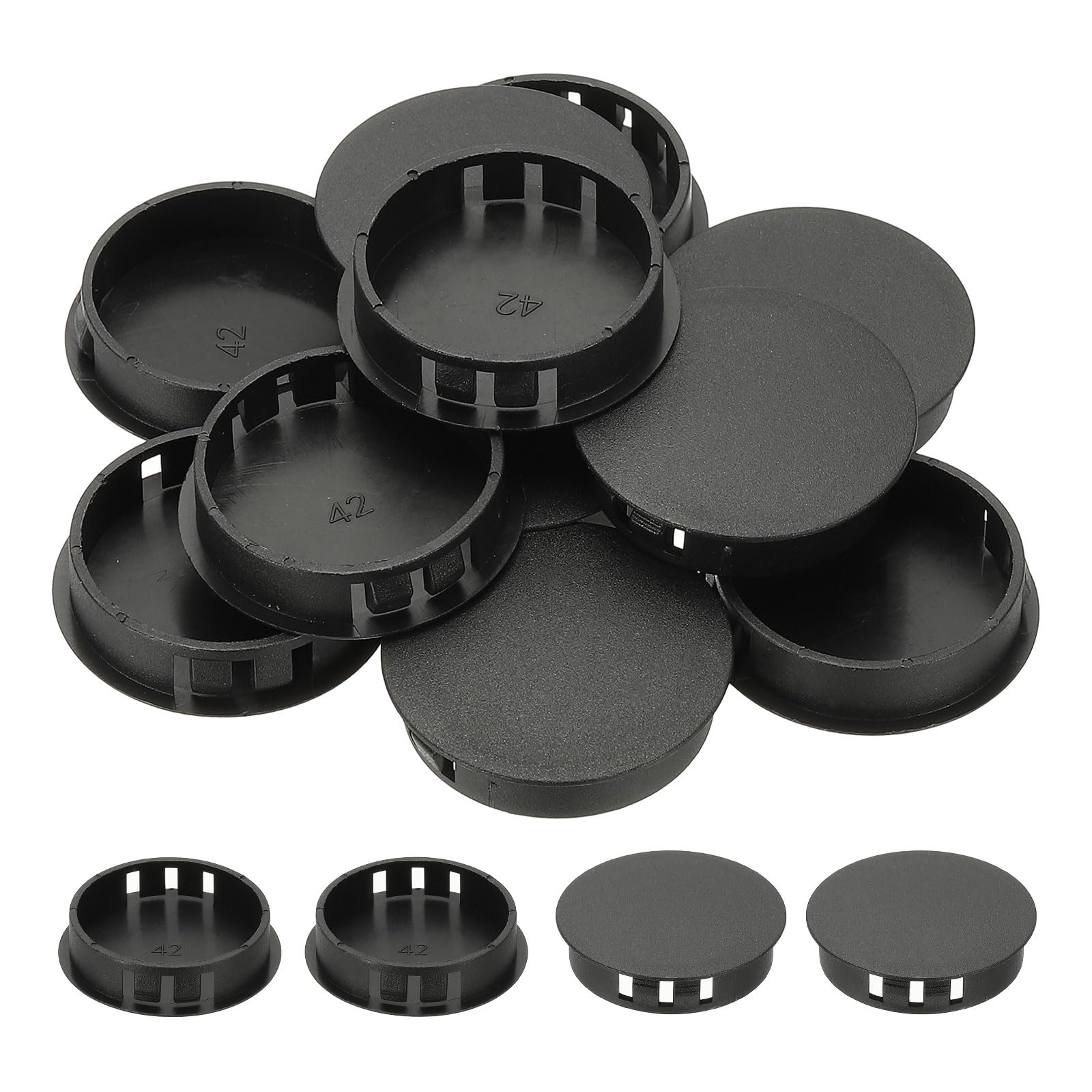 Capuchons de verrouillage pour armoire de cuisine noirs 42mm