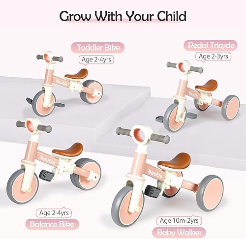 Miniatura 4 de Triciclo para niños pequeños de 1 a 3, bicicleta de equilibrio 4 en 1 para bebés de 1 a 2 años, regalo de bicicleta para niños con pedales extraíbles