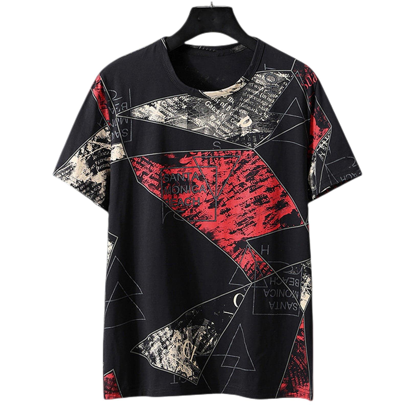 HIHELO T-Shirts Herren Oversize T-Shirts Herren Große Größe Tops T-Shirts Sommer T-Shirts Übergröße Rot, 5XL