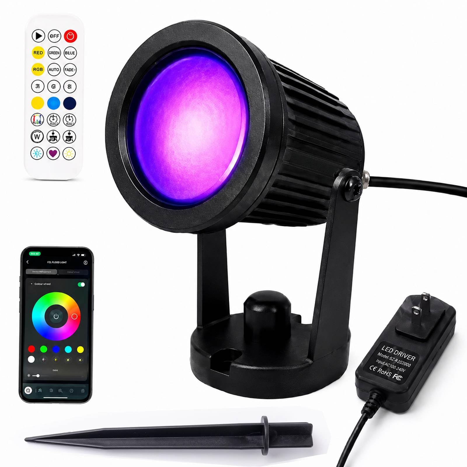 RUICAIKUN Outdoor Lights,15w Spot Lights Outdoor with US Plug and