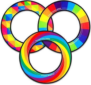 Doinfly3-Pack Professional Flying Toys - Ultra-Stable & Long Distance Sport Flying Equipment for Outdoor Games, Pool, Beach, Backyard Fun | Adults & Kids Family Toy Rainbow Series Colors