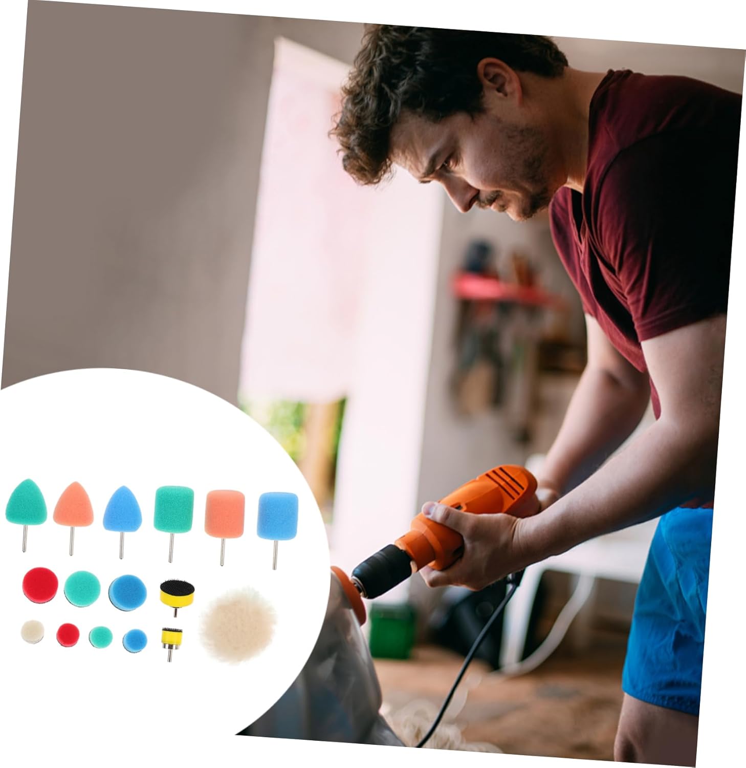 Vaguelly 48 ガラス スポンジ タイト ワックスがけ リ キット パッド リムーバー ディスク スクラッチ ホイール Mm